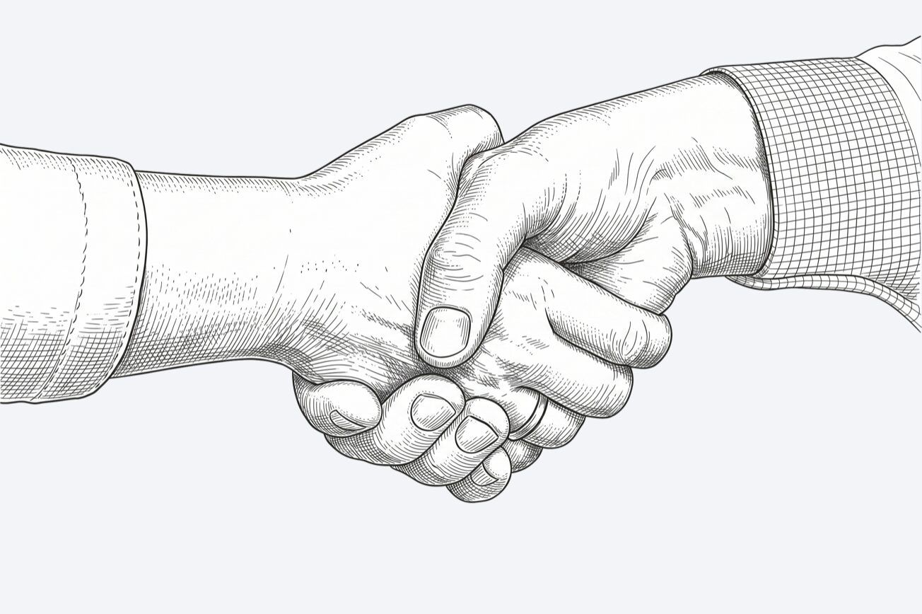 Two people shaking hands