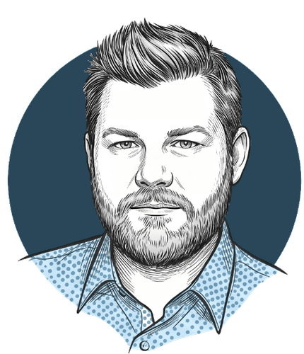 Illustrated portrait of Scott Moore, VP of Staffing Solutions at OpenArc