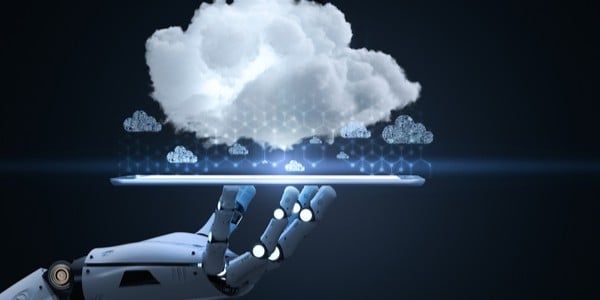 Cloud with robot hand