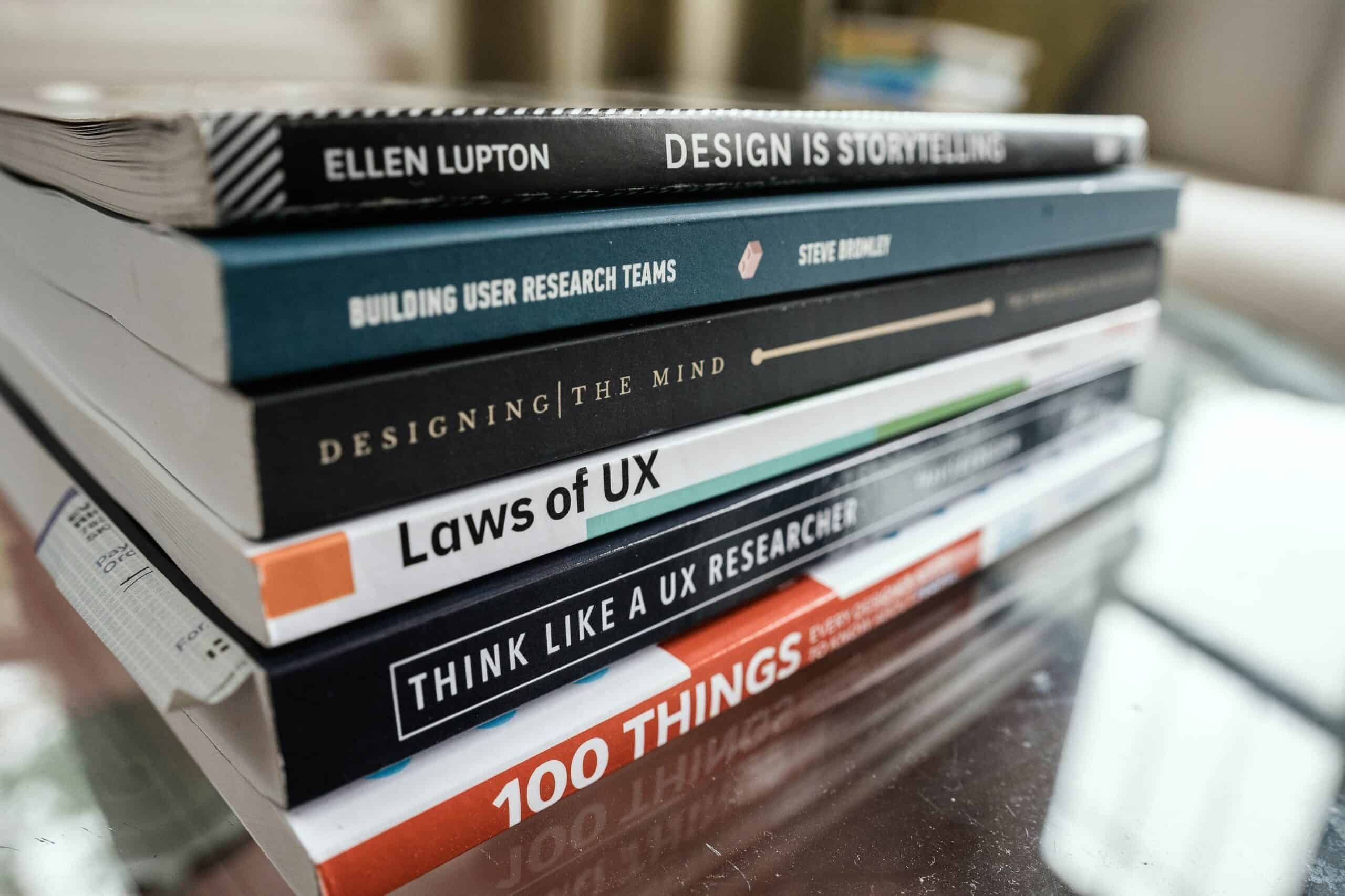A collection of books about design and user experience.