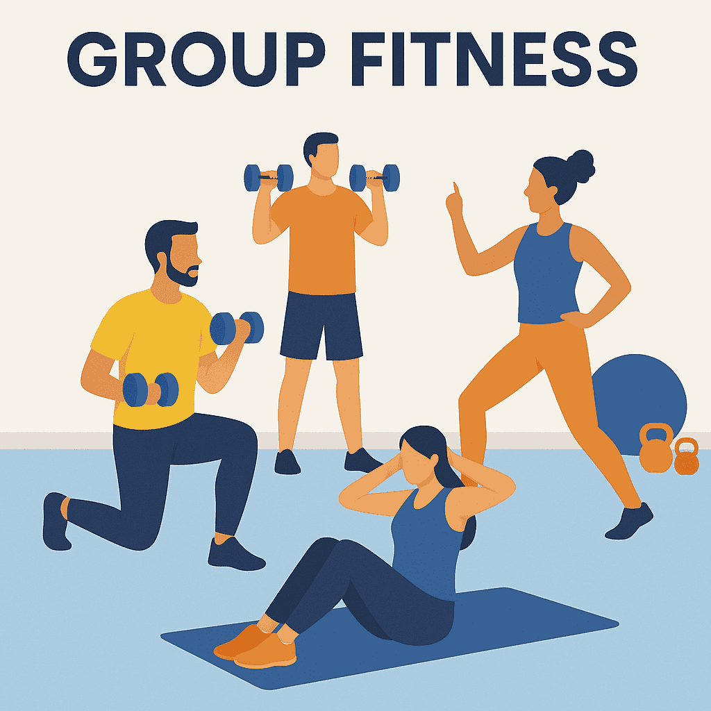 A group of people at the gym are doing various activities.